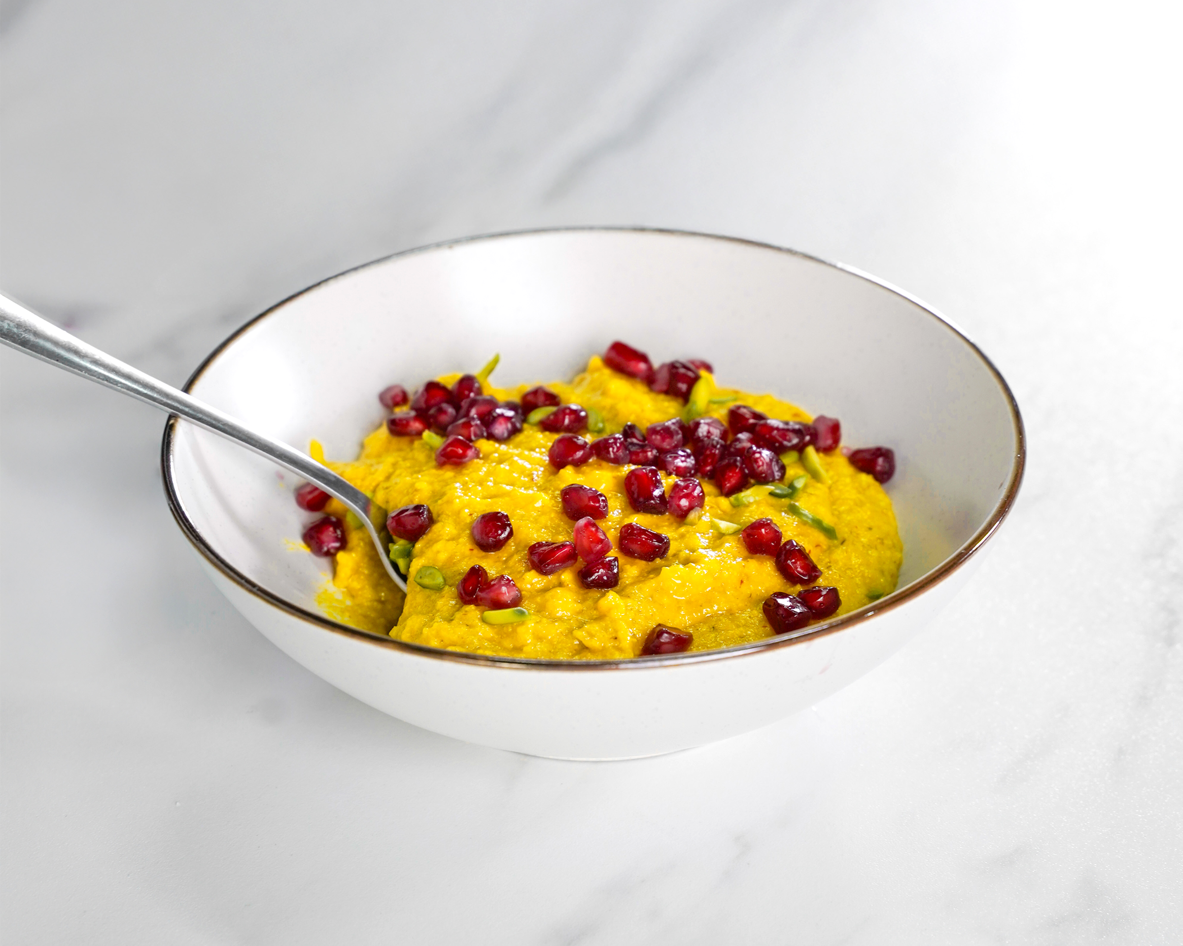 Saffransgröt med Vanilj & Pistage